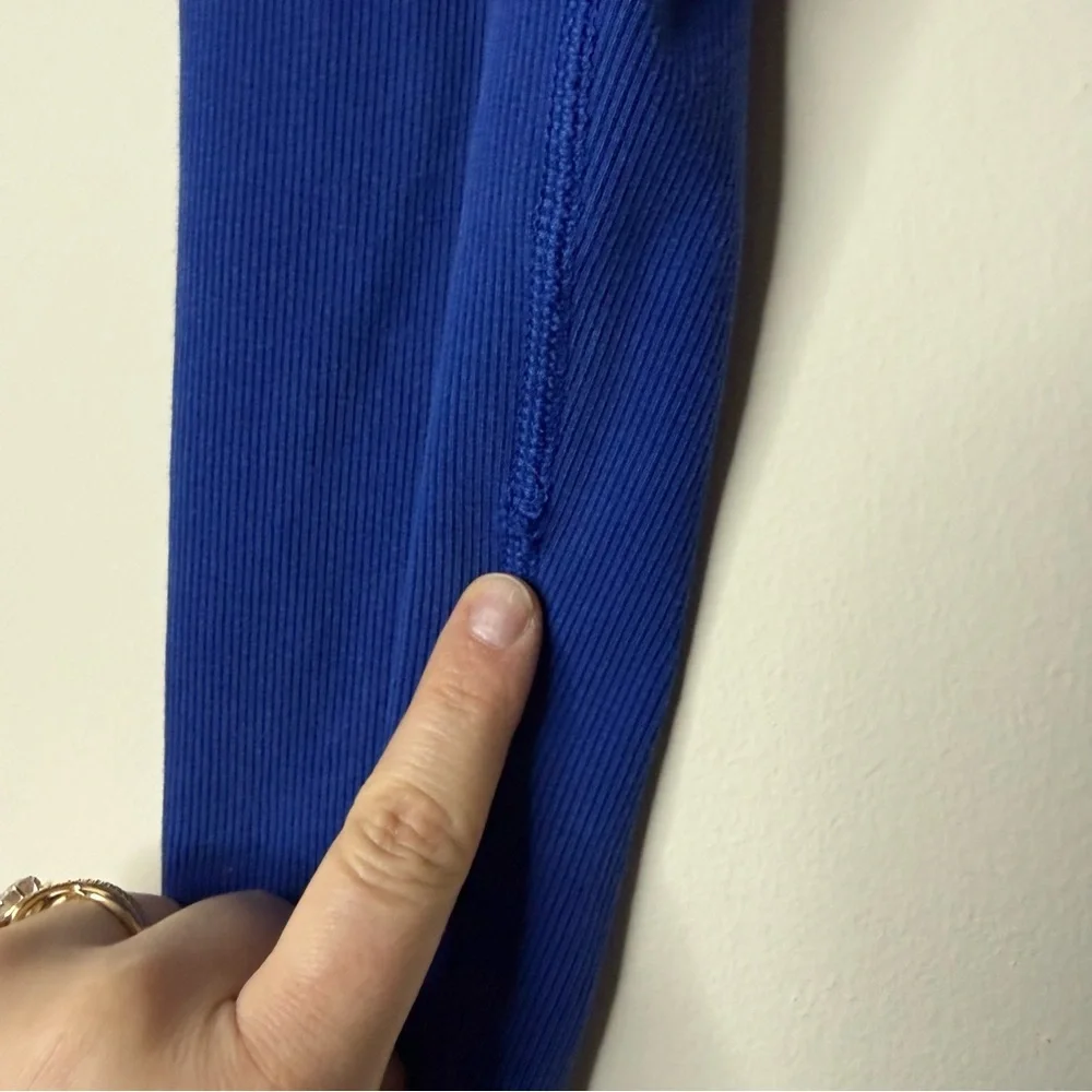 HANNA ANDERSSON Ribbed Elastic Waist Girls Comfy Blue Basic Cozy Leggings